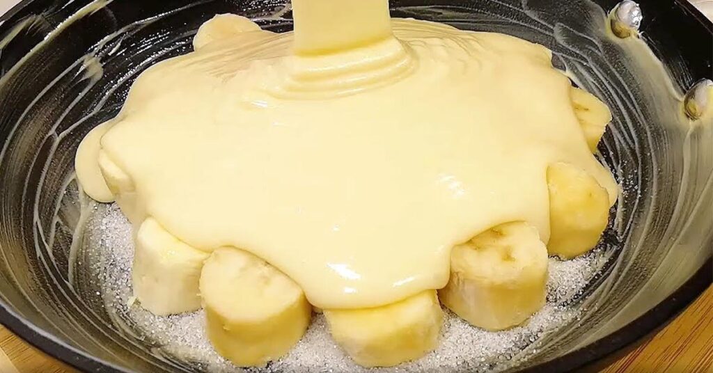 Банановый пирог на сковородке